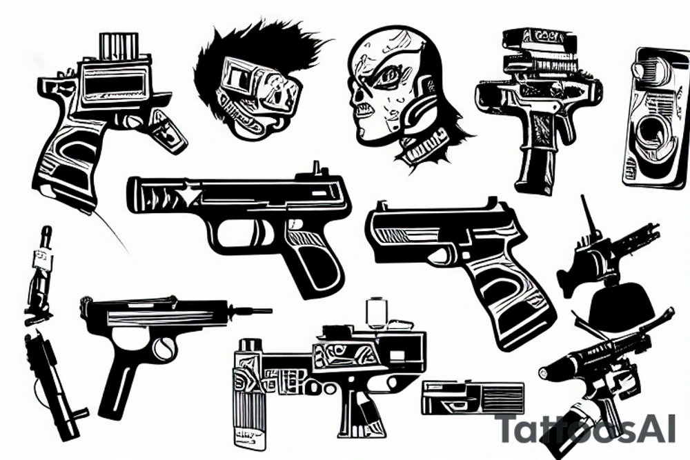 Laser gun tattoo idea