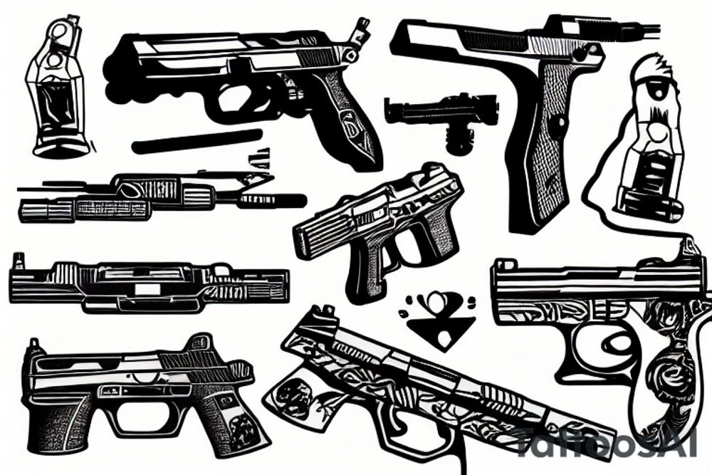 Laser gun tattoo idea