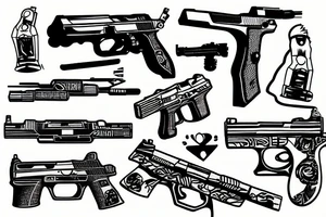 Laser gun tattoo idea