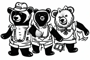 Two bears with fighting in river  side tattoo idea