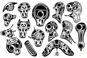 Mahori robot bone tattoo idea