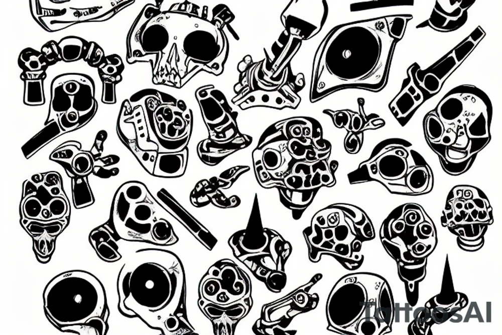 Mahori robot bone tattoo idea