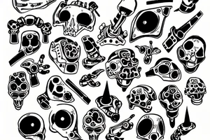 Mahori robot bone tattoo idea