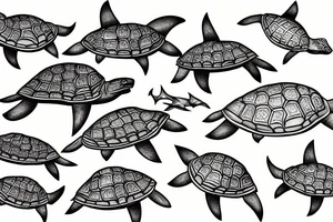 Mahori ville turtle shark tattoo idea