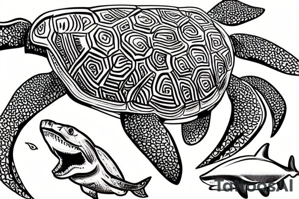 Mahori  turtle, shark, Costa Rica tattoo idea