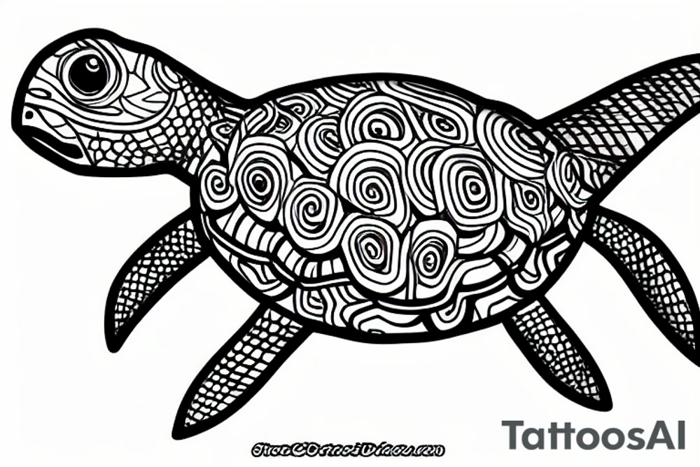 Mahori  turtle, shark, Costa Rica tattoo idea