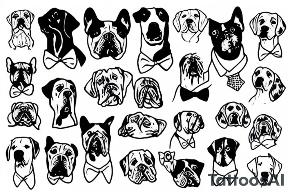 dog with a tie tattoo idea