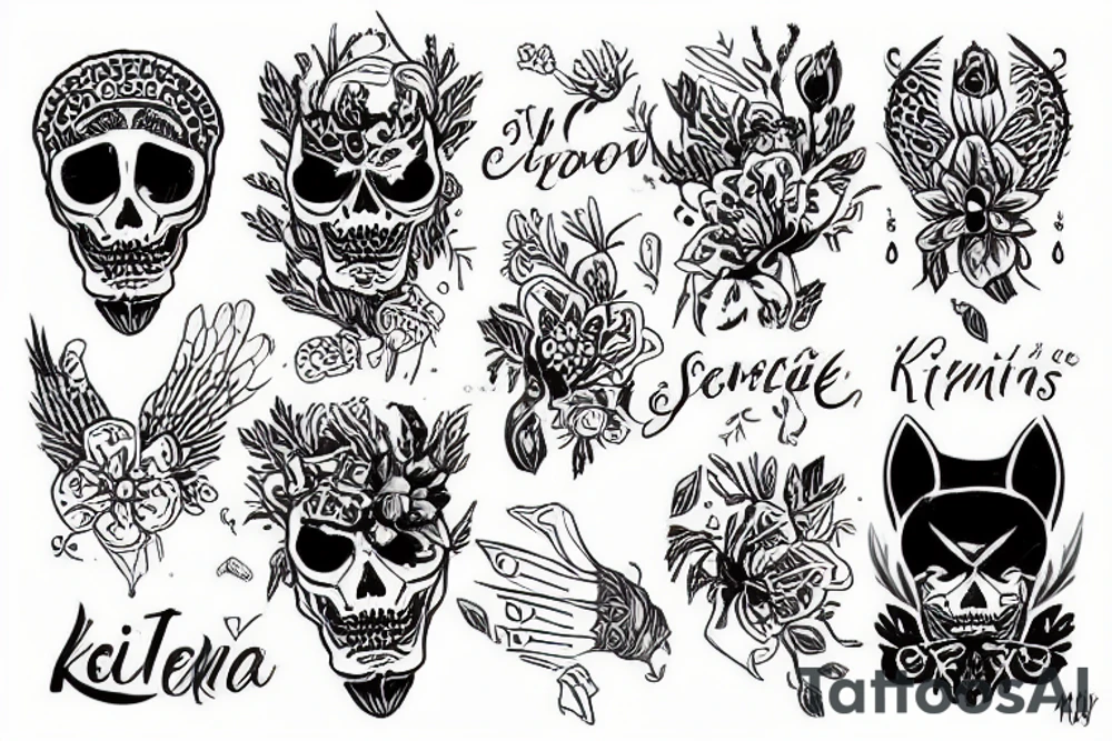 Кот с крыльями феи tattoo idea