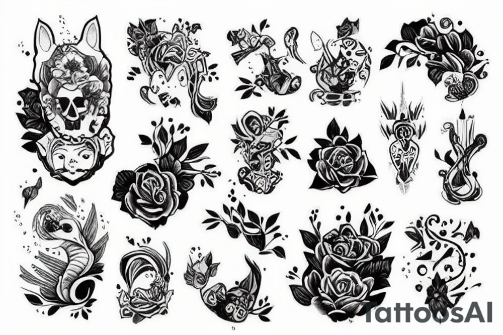 Кот с крыльями феи tattoo idea