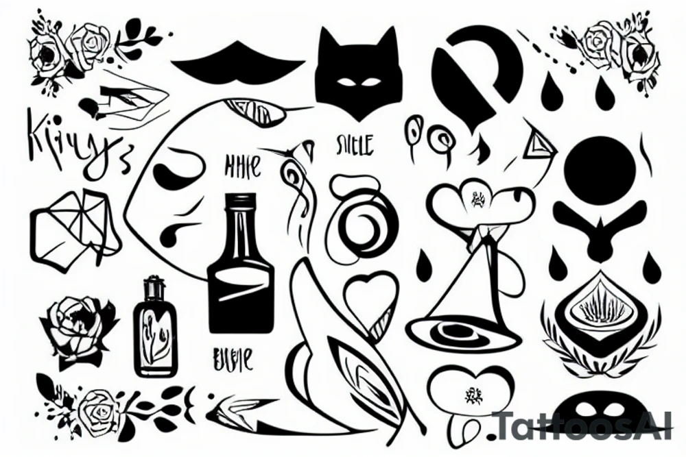 Кот с крыльями tattoo idea