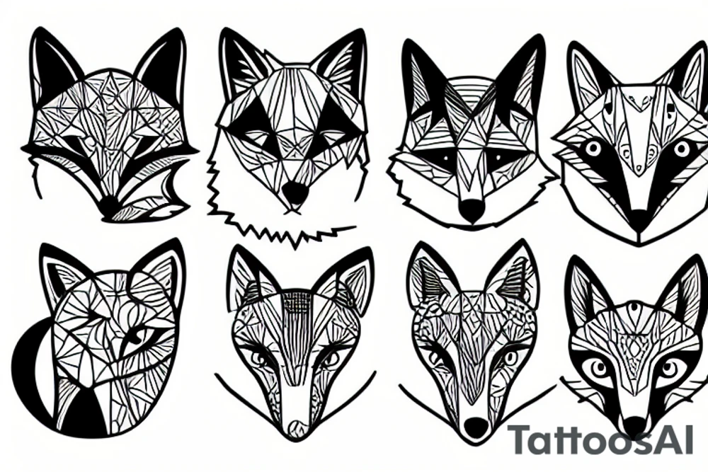 a fox with big comic eyes tattoo idea