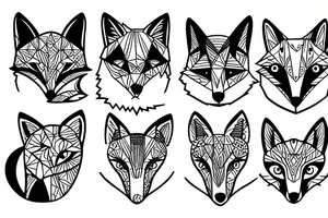 a fox with big comic eyes tattoo idea