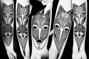 a fox with big comic eyes tattoo idea