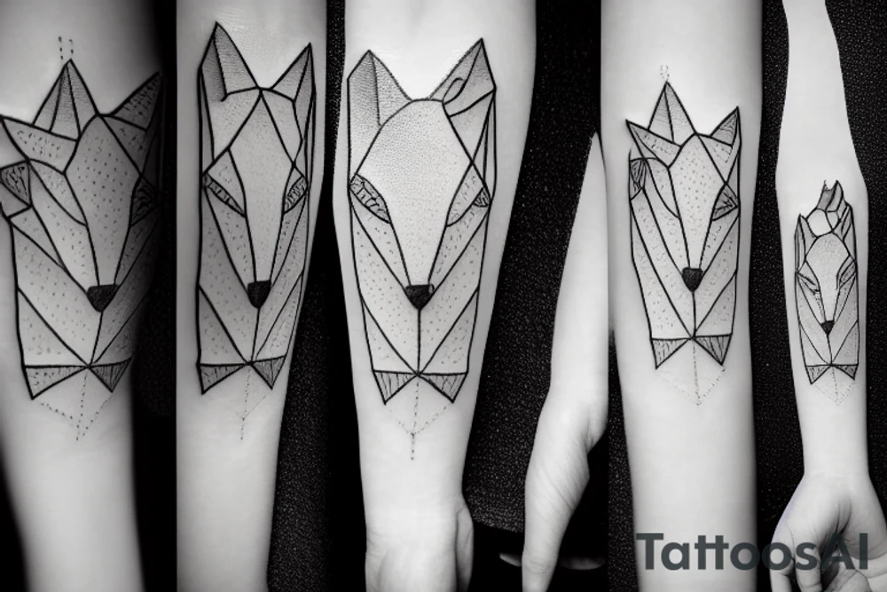 a fox in origami tattoo idea