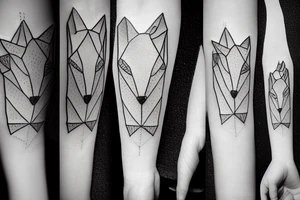 a fox in origami tattoo idea