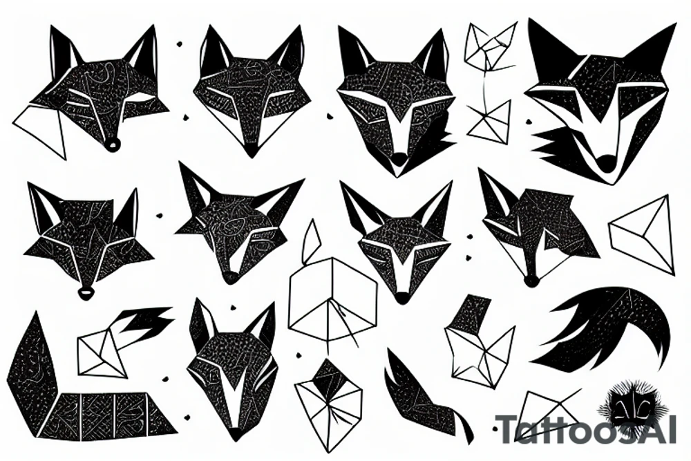 a fox in origami tattoo idea