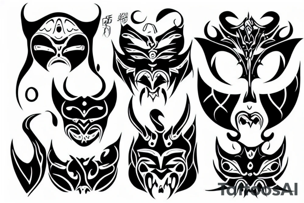 Onni demon mask tattoo idea