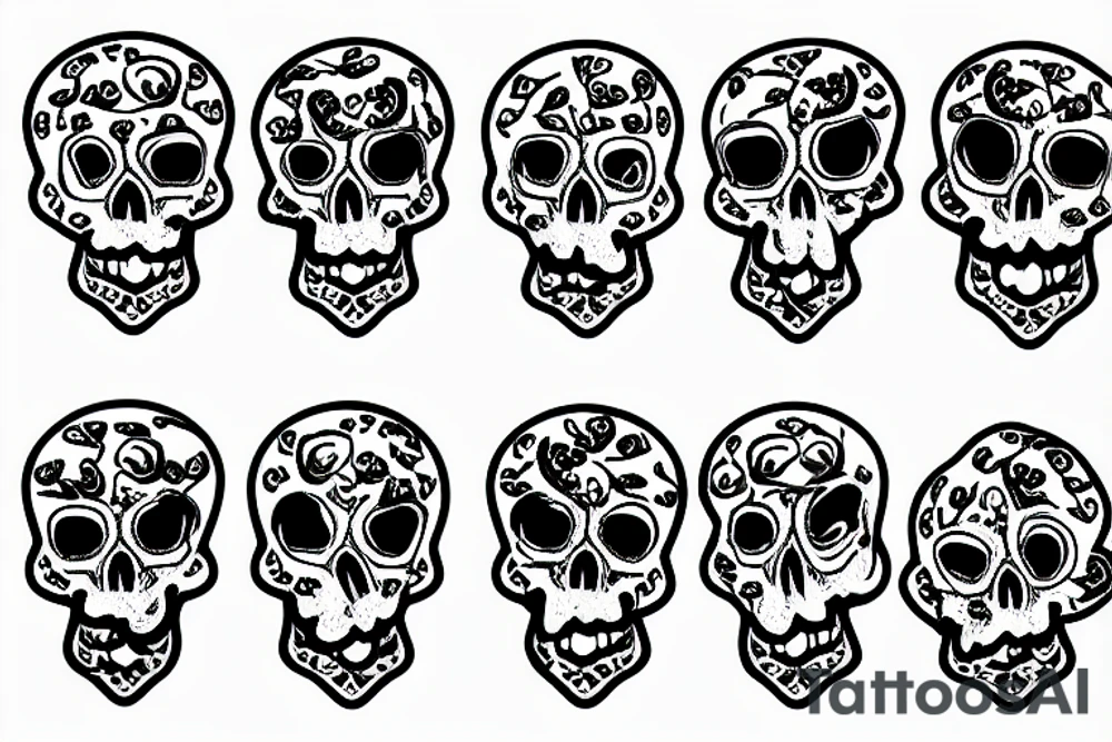 Skulls, Roses, Abstract, Monochrome, Echings tattoo idea