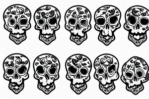 Skulls, Roses, Abstract, Monochrome, Echings tattoo idea