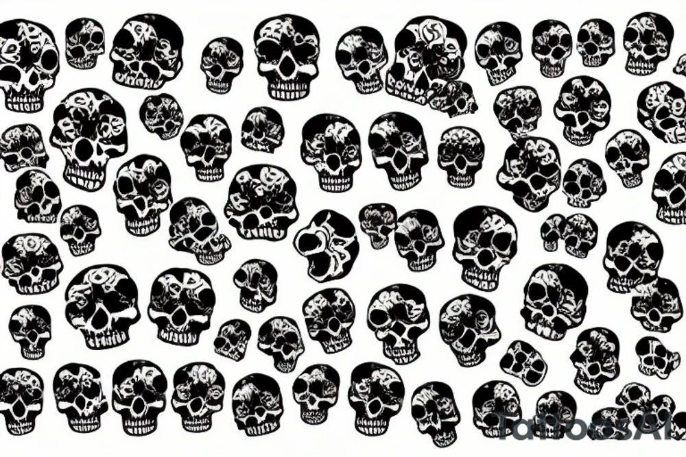 Skulls, Roses, Abstract, Monochrome, Echings tattoo idea