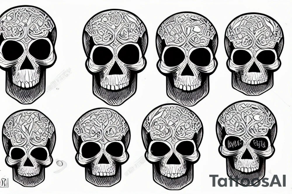 Abstract Skull tattoo idea
