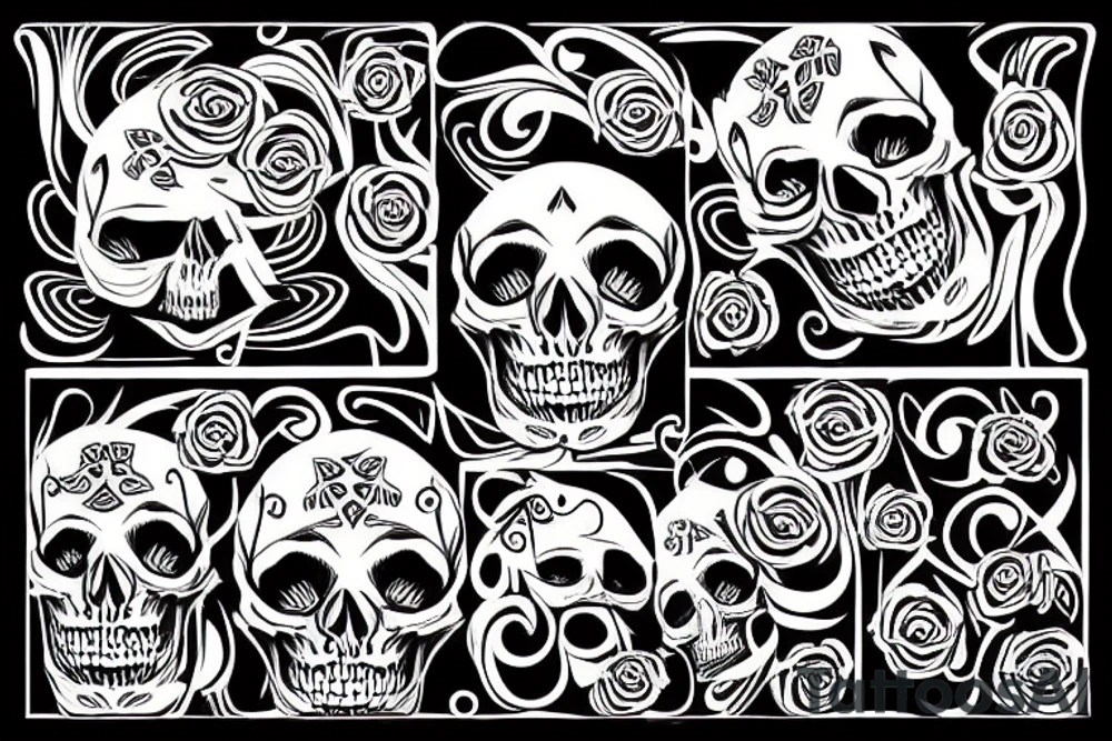 Abstract Skull tattoo idea