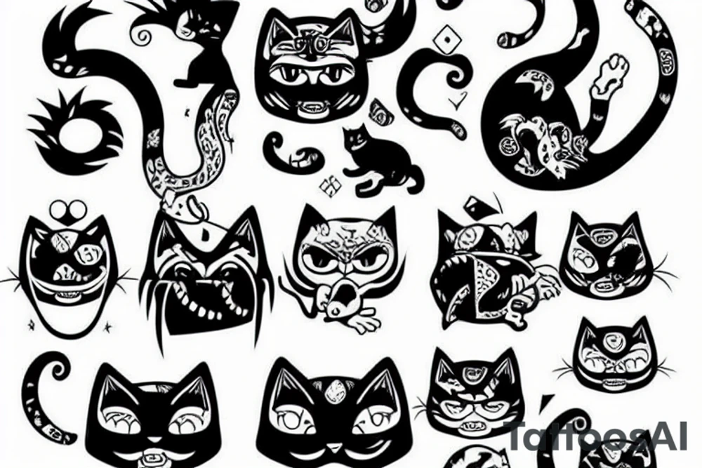 Cat monster tattoo idea