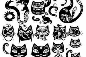 Cat monster tattoo idea
