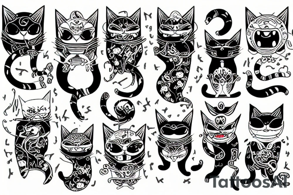 Cat monster tattoo idea