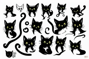 Gothic cat tattoo idea