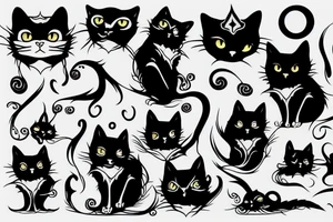 Gothic cat tattoo idea