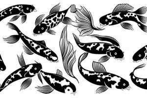 Koi fish in a pond Asian style tattoo idea