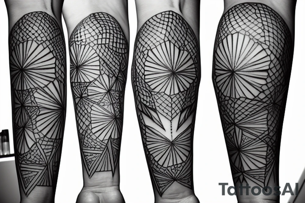 Linework downpointing on the inner forearm in basic style tattoo idea