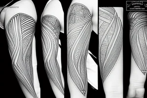 Linework downpointing on the inner forearm in basic style tattoo idea