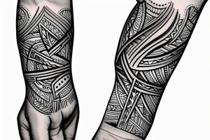 Downpointing sketch on the inner forearm in basic style tattoo idea