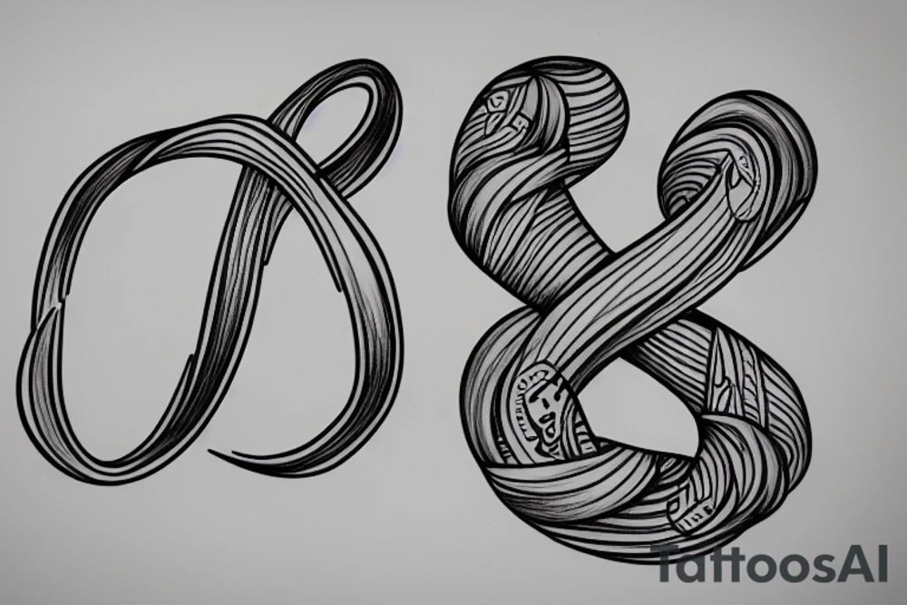 Infinity symbol with The name Madelyn and Henry on it tattoo idea