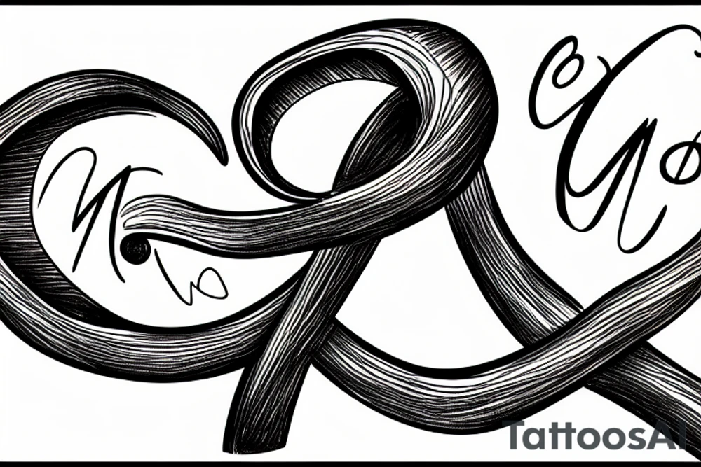 Infinity symbol with The name Madelyn and Henry on it tattoo idea