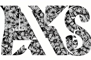 letter B, plant, villa ,logo tattoo idea