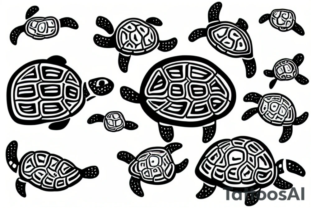 turtle smiling tattoo idea