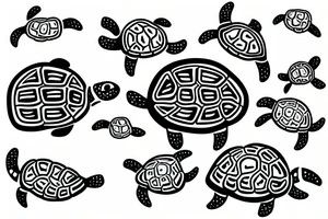 turtle smiling tattoo idea