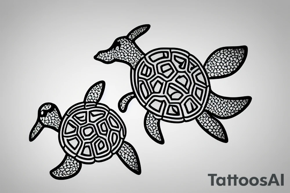 turtle simple propellorhat tattoo idea