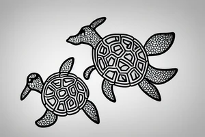 turtle simple propellorhat tattoo idea