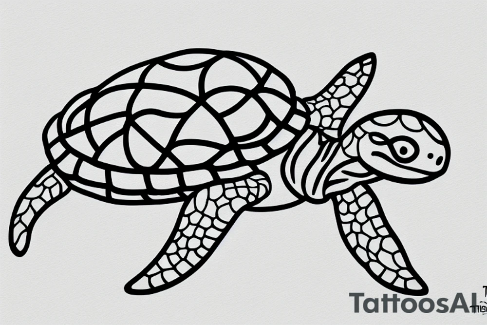 turtle simple propellorhat tattoo idea