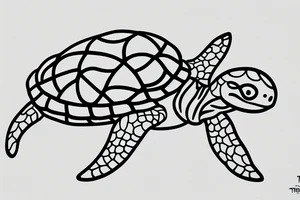 turtle simple propellorhat tattoo idea