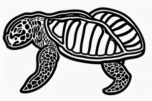 person riding a turtle like a horse tattoo idea