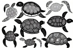 turtle and cat tattoo idea