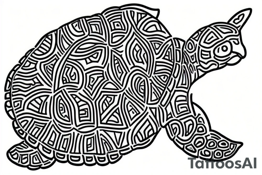 turtle and cat tattoo idea