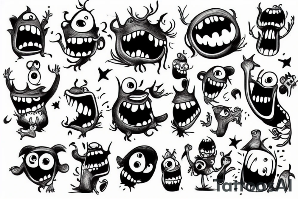 A little funny monster tattoo idea
