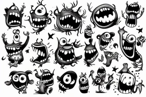 A little funny monster tattoo idea