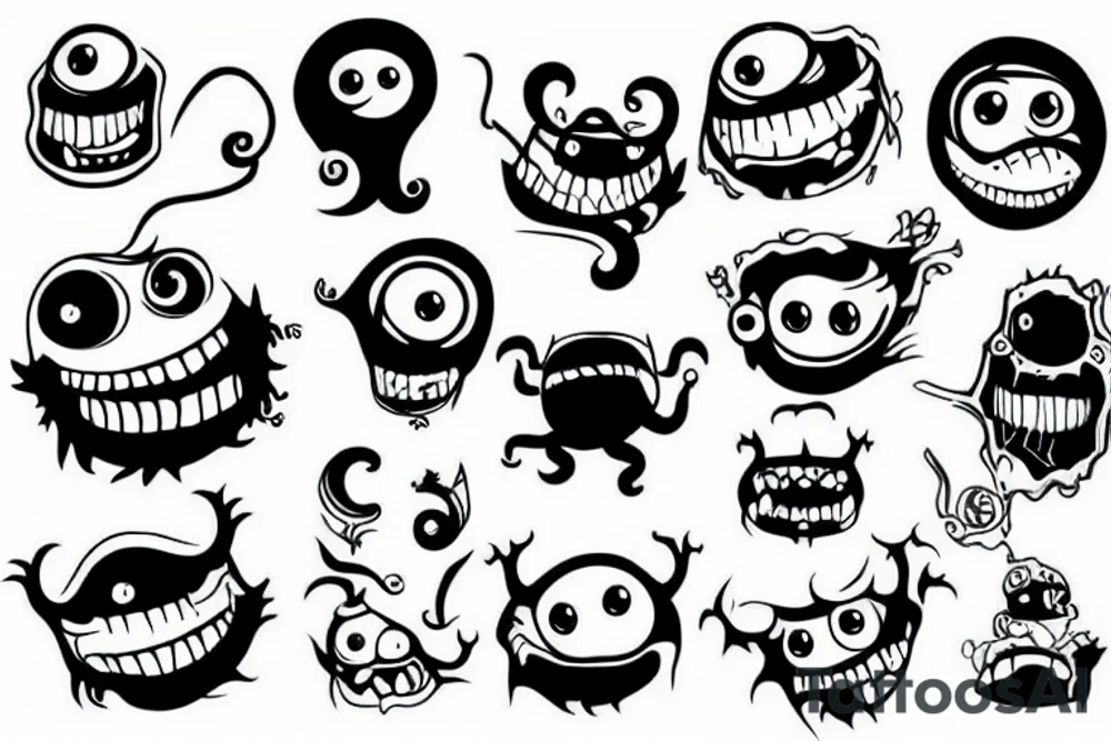 A little funny monster tattoo idea